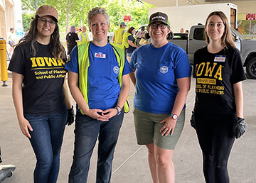 Standing and ready to work are, left to right, Farnaz Fatahi Moghadam, Jen Jordan, Sarah Gardner, and Jovana Kolasinac.