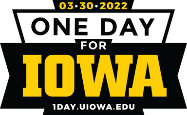 One Day for Iowa black and gold icon