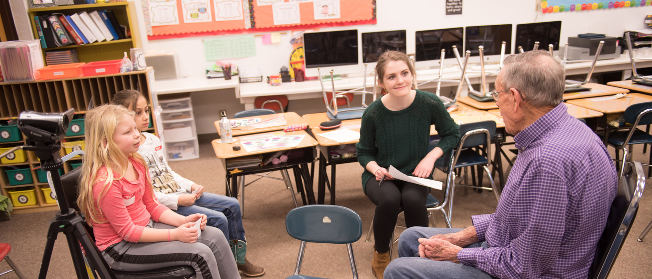 Urban and Regional Planning student traveled to Delmar, Iowa, to help elementary students interview longtime residents.