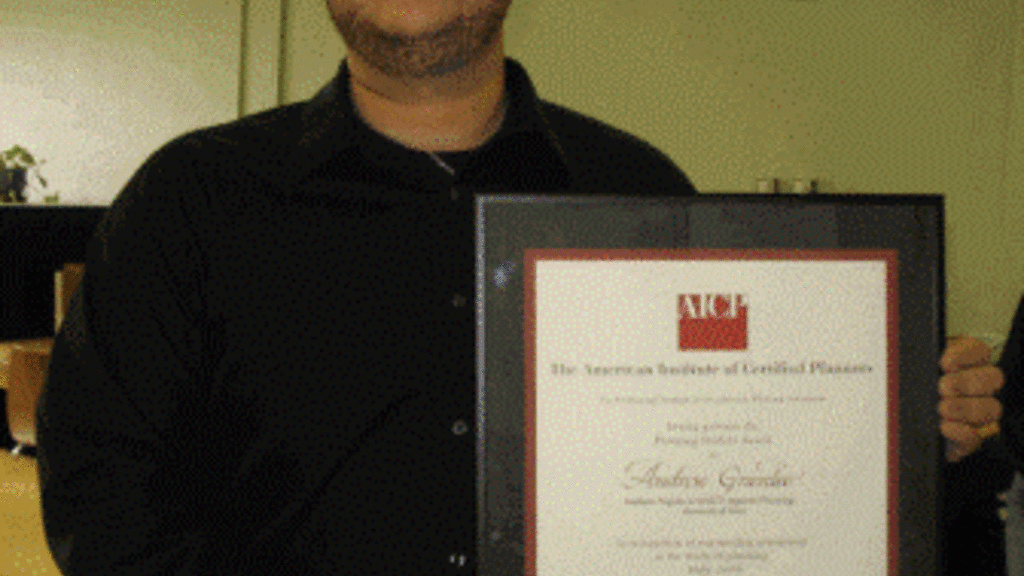 Andrew Greenlee wins 2006 AICP Award